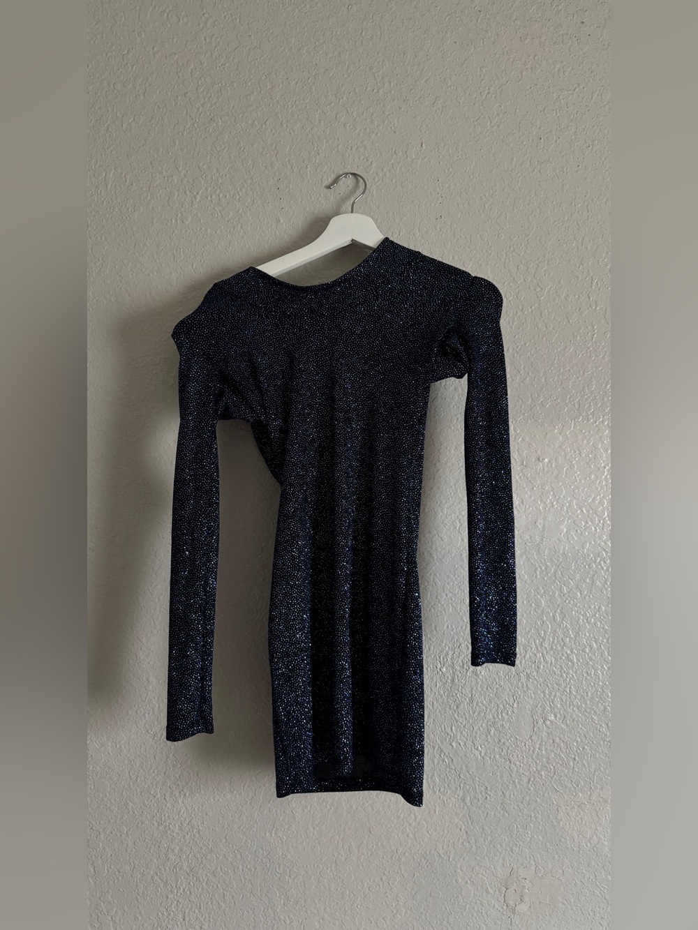 Brian Lichtenberg Blue Glitter Hooded dress